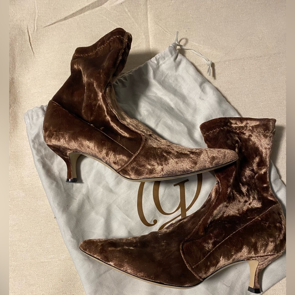 M.Gemi The Calzino Brown Velvet Boots